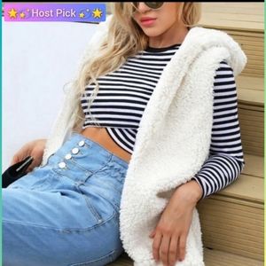 💫✨Soft & Warm!✨💫Sherpa Hooded Vest With Pockets L
